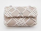 Tory Burch Kira Woven Canvas Mini Natural/blanc Flap Bag Sd1025lzxde