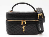 Yves Saint Laurent Gaby Vanity Case In Black Quilted Lambskin Fw0726lozxdu