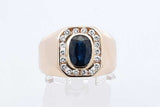 Sapphire & Diamond Ring In 14k Yellow Gold 10.7 Grams Size 9 Eb1025rrxdu