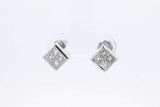 0.8cttw Princess Cut Diamond Stud Earrings 14k White Gold 3.1 Grams Eb0626pcxdu