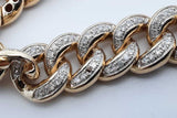 10k Yellow Gold Diamond Cuban Link Chain Necklace 74.4 Grams 23 In Eb0926wsxzde