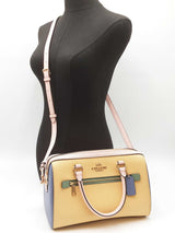 Coach Rowan Satchel In Pastel Colorblock Crossgrain Leather Fw1125exdu