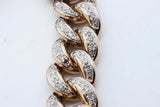 10k Yellow Gold Diamond Cuban Link Chain Necklace 74.4 Grams 23 In Eb0926wsxzde