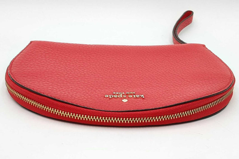 Kate Spade New York Red Leather Half Moon Wristlet Eb0125oxdu