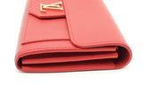 Louis Vuitton Red Leather Lockme Long Wallet Eb0826orxsa