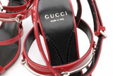 Gucci Regent Strappy Horsebit Red Leather Heels Size 37 Eb0926oorsa