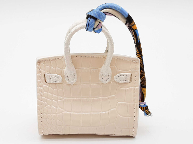 White Building Mini Bag Charm Do0725ede