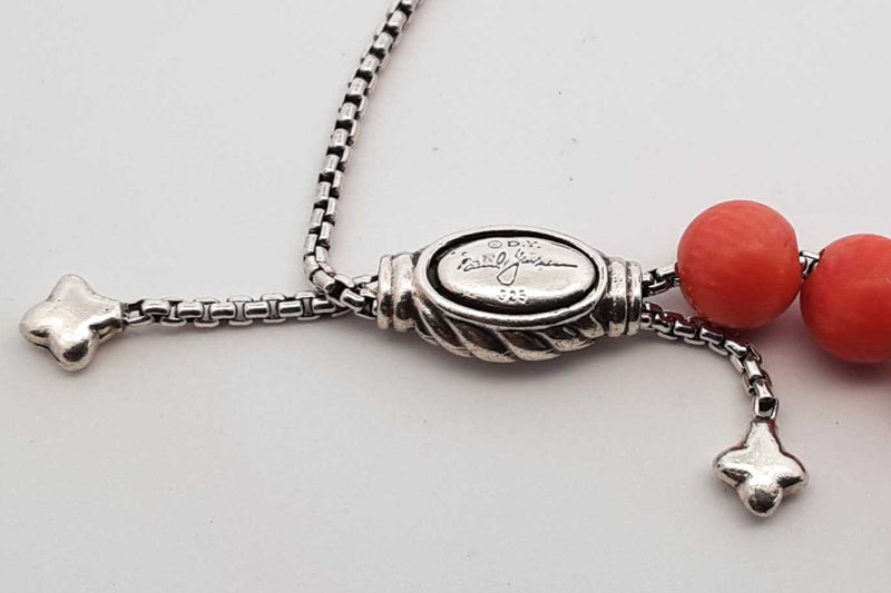 Davidn Yurman Coral Spritual Beads Bracelet With 925 Clasp 18.8g Aa0724lorsa