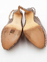 Giuseppe Zanotti Metallic Rose Gold Embossed Leather Heels Size 39 Eb0825pxdu