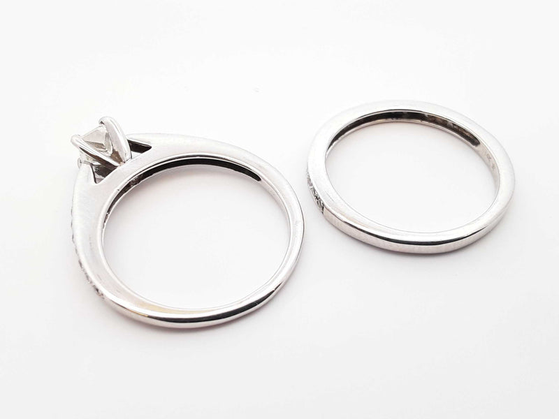 0.71 Cttw Diamond & 14k White Gold Bridal Set 5.4 Grams Size 8 Fw0725wrxdu