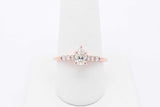 0.51ctw Pear Shape Diamond Ring In 14k Rose Gold 3 Grams Size 8.5 Eb0126rxzsa