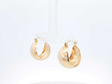 18k Yellow Gold Wide Tapered Hoop Earrings 4.8 Grams Fw0826orzdu