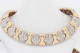 18k Two Tone Gold Diamond Omega Chain Necklace 102.8 Grams 16 Inch Eb0426cxxzsa