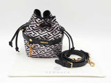Versace La Greca Signature Glitter Print Bucket Bag Fw0825wzxdu
