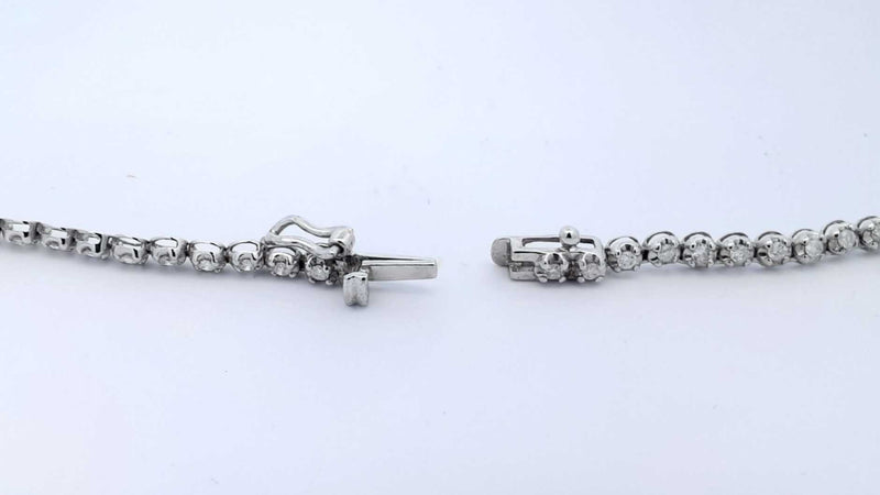 3.01 Cttw Diamond & 18k White Gold Tennis Necklace 9.3 Grams 16 Inch Fw0325pwrdu