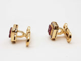 0.15 Ctw Diamonds 18k Yellow Gold Rubies 5.6g Cuff Links Do0125wxzde