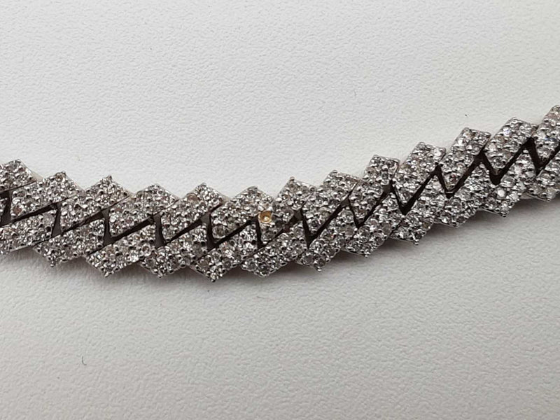 17.33 Cttw Diamonds 14k White Gold 66.7g Solid Cuban Chain 15 In Do0625woxzde