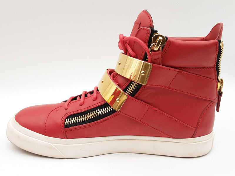 Giuseppe Zanotti Double Buckle London Red Leather Shoes Size Eu 39 Do0125ixde