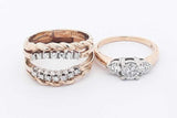 0.79cttw Diamond Wedding Set In 14k Yellow Gold 10.7 Grams Size 6.75 Eb0126ixzsa