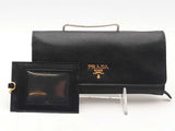 Prada Saffiano Leather Wallet Black Aa1125orzsa