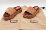 Gucci Gg Monogram Canvas Angelina Platform Sandals Size 39 Eb0226lrxsa