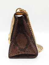 Gucci Medium Padlock Shoulder Bag In Neutral & Yellow Python Snakeskin Fw0726wzxdu