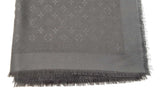 Louis Vuitton Monogram Shine Shawl In Black Silk & Wool Jacquard Fw1025wxzdu