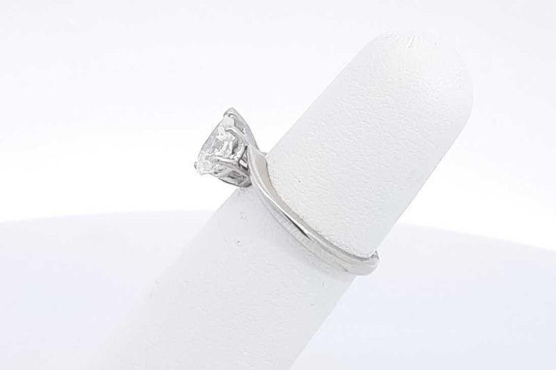 0.6ctw Pear Shaped Diamond Ring In 14k White Gold 2.3 Grams Size 5 Eb0425irxsa