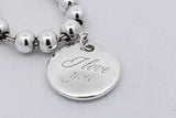 Tiffany & Co. 925 Bead Bracelet With Round "I Love You" Tag 6.7g 7 In Eb726lxzsa