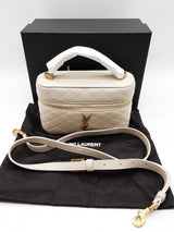 Yves Saint Laurent Ysl Gaby Vanity White Leather Shoulder Bag Do1124lpxzde