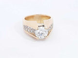 Lab Grown Center Diamond 1.84ctw Ring In 18k Yellow Gold 16.9g Eb0324lixzsa