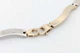 14k Two Tone Gold Wavy Link Necklace 29.3 Grams Eb0926lcrxsa