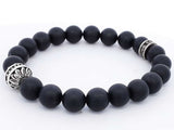 King Baby Black Bead Bracelet With Sterling Silver Logo Ring 40.4g  Eb0824crsa