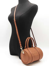 Marc Jacobs The Mini Duffle In Argan Oil Brown Oil Pebbled Leather Fw1026pxdu