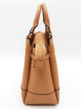 Michael Kors Reed Belted Deer Tan Croc Embossed Leather Satchel Bag Do0626wxde