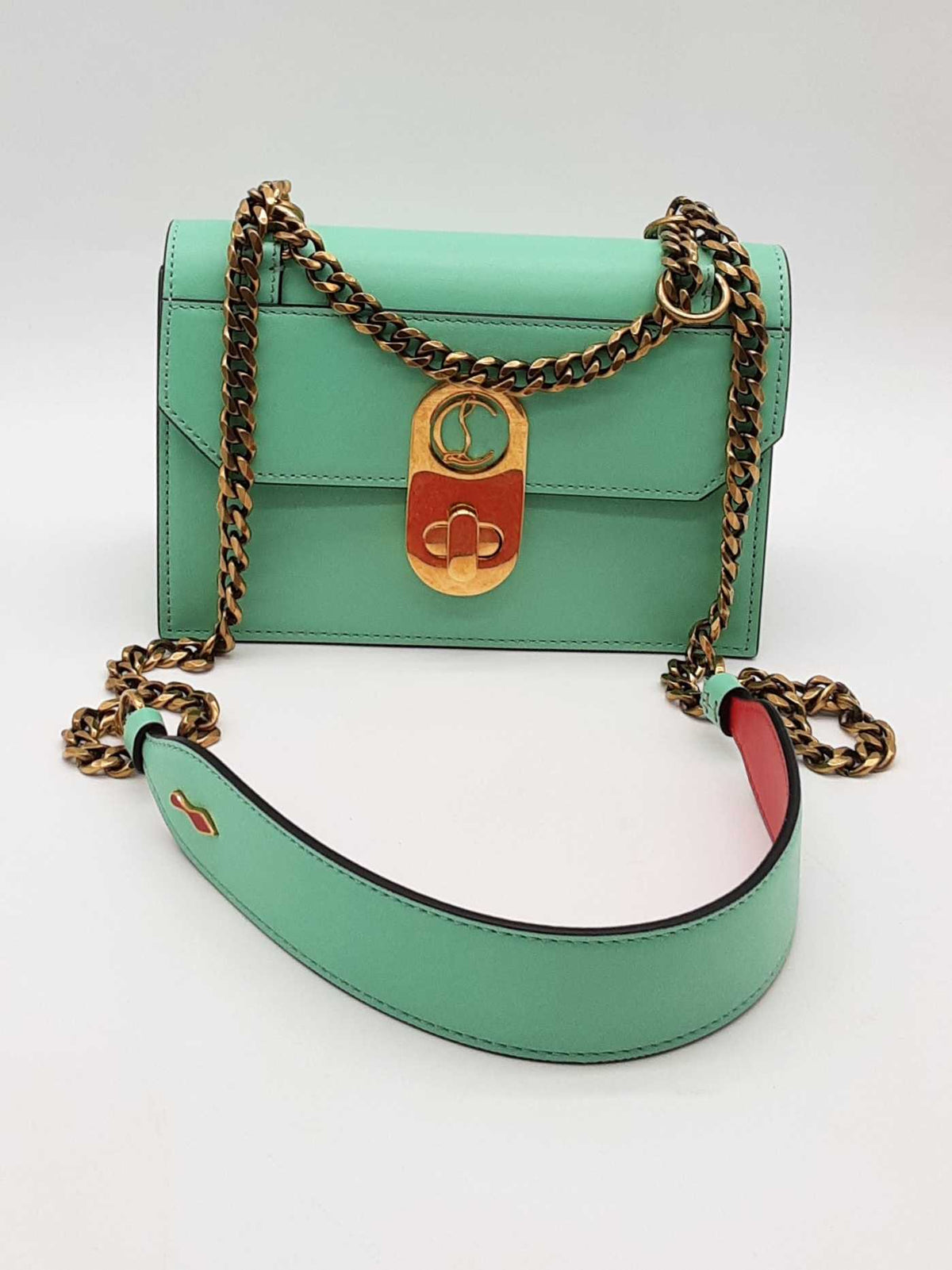 Christian Louboutin Mint Green Leather Elisa Shoulder Bag
