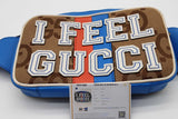 Gucci Gg Canvas & Blue & White Leather "I Feel Gucci" Belt Bag Eb0126pxzde