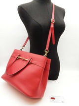 Gucci 319795 Horsebit Red Leather Tote Bag Do10250xzde