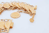 22k Yellow Gold Coin Style Link Bracelet 23.6 Grams 7.5 Inch Eb0626wrxzde