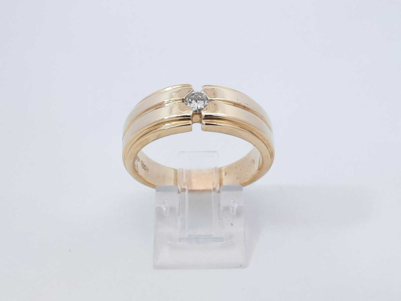 0.20 Ctw Diamond & 10k Yellow Gold Wedding Band 9.4 Grams Size 10.5 Fw1025osxdu
