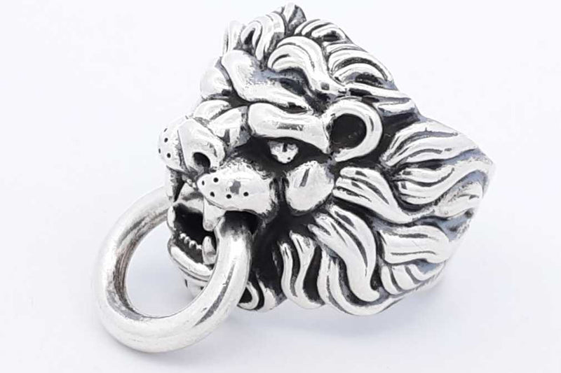 King Baby 925 Sterling Silver Lion's Head Ring 47.6 Grams Size 12.25 Eb0225lxzsa