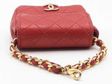 Chanel Lambskin Classic Micro Flap Red Bag Aa0926iorsa