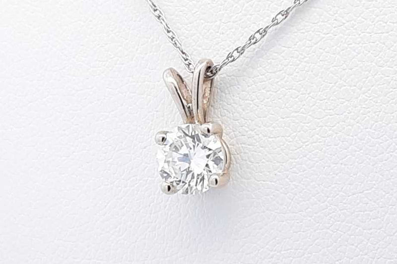 Approx. 0.6ctw Diamond Pendant Necklace In 14k White Gold 2g 16 Inch Eb1024sxzsa