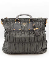 Prada Grey Nylon Tessuto Gaufre Tote Bag Eb0526wrxde