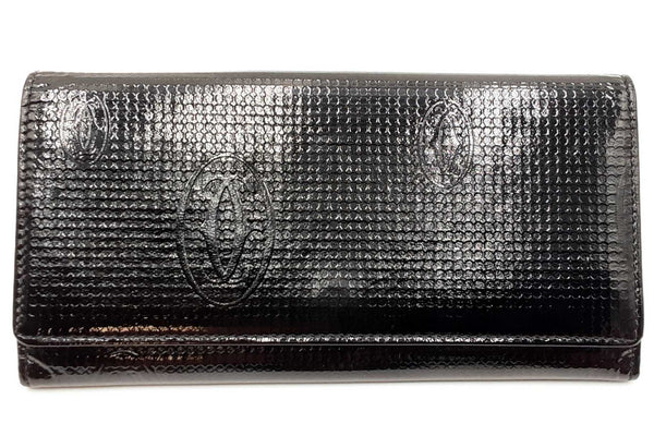 Cartier Black Pantent Leather Wallet Eb1124lordu