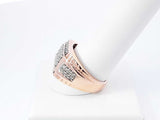 0.43 Cttw Diamond & 10k Rose Gold Cluster Signet Ring 7 Grams Size 9.75 Fw0726ixzdu