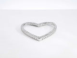 0.58 Cttw Diamond & 10k White Gold Open Heart Pendant 2.6 Grams Fw0625lrzdu