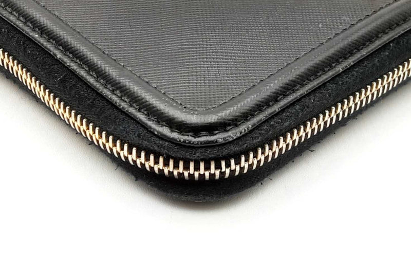 Prada Zip Around Black Wallet Eb1224lrxdu