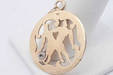 14k Yellow Gold Gemini Zodiac Pendant With A Diamond 3.9 Grams Eb0326wxzsa