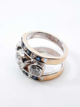 2.08 Cttw Diamond & Topaz Ring In 14k White Gold 8.9 Grams Size 5 Fw1124wwxzdu